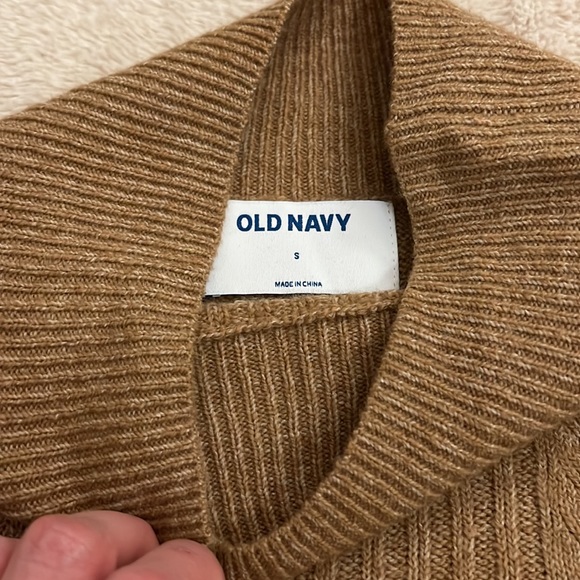 Small Tan Mockneck Sweater - Picture 3 of 4